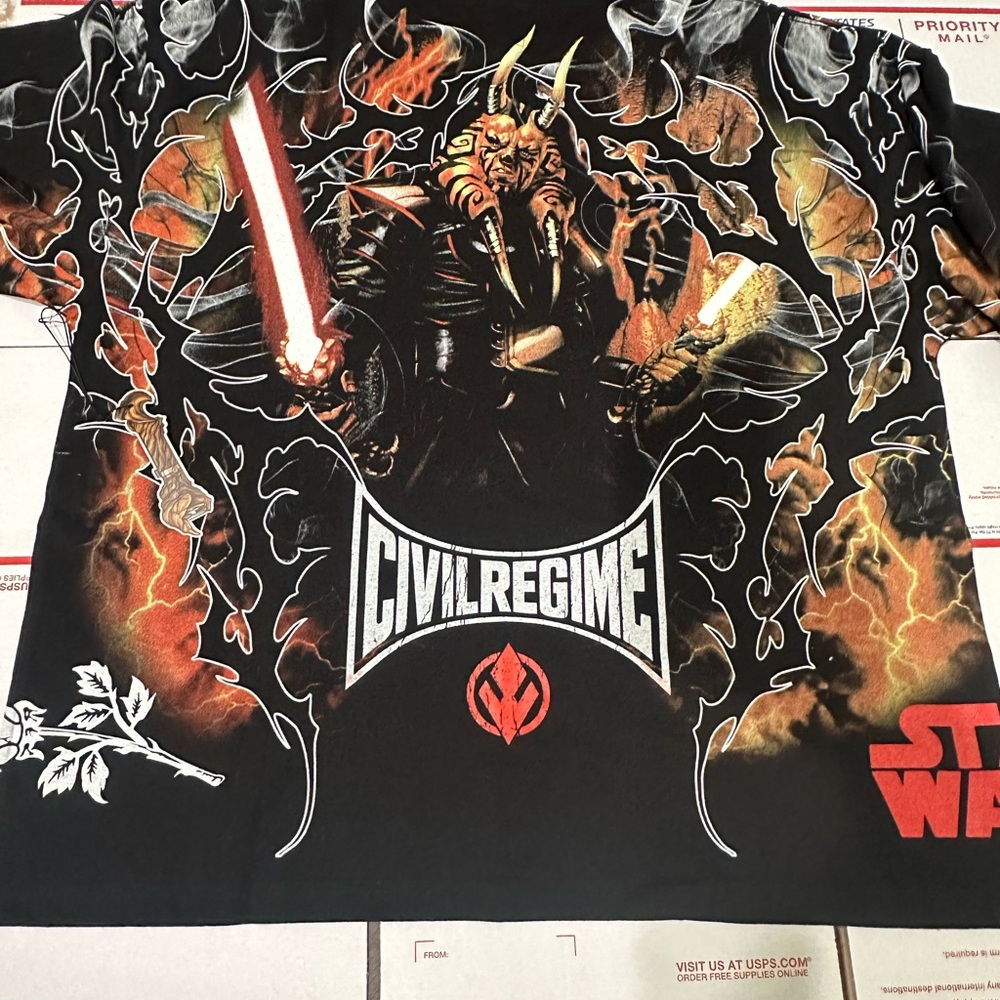 Darc sport Civil Regime Star Wars Graphic Tee - Black with Orange & Red